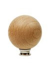 Lamp Finial-solid Beech Wood Ball-w dual Thread Base 4 Plated Finishes-large-fs
