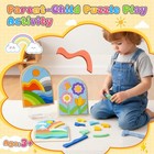 Montessori Wooden Shape Puzzle 3 Pack Color Matching Toy 9x8in Kids