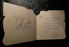 For Baby s First Birthday Vintage Hallmark Die Cut Greeting Card-white Fuzzy Dog