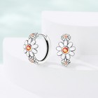Pandach 925 Sterling Silver Minimalist Daisy Hoop Earrings Women Jewelry Gifts