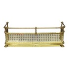 Antique Brass Fender Fireplace Screen With Paw Feet C1920