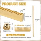 Brass Spur Gear And Gear Rack  0 5m 10x5x300mm Rack With Spur Gear 30t 4mm Bore