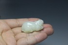 Chinese Hetian Jade White Hand-carved Pixiu Pendant Statues Figurines