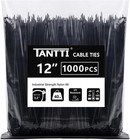Zip Ties 12 Inch  Black Zip Ties 1000 Pack  40lb  Cable Ties  Self-locking Wi   