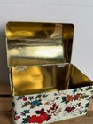 Vintage Beautiful Daher Hinged Floral Storage Tin Chest Made In England