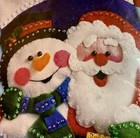Vintage Felt Kit Christmas Stocking Santa Snowman Jeweled Design Works 5032 Usa