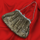 Vtg Mesh Whiting   Davis Kisslock Gold Metal Evening Special Occasion Bag Purse