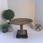 Vtg  Solid Cast Iron Pedestal Compote Stand  Garden patio sunroom Plant Display