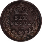 1888 Great Britain Sterling Silver 6 Pence About Uncirculated Excellent