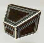 Antique Anglo Indian Carved Wood Sadeli Work Stationery Box