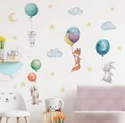 Animal Cartoon Bunny Balloons Wall Stickers Baby Nursery Room Decor Vinyl Kids
