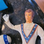 Vintage 1970s Evel Knievel Ideal Figure With Helmet   Scramble Van Trailer Lot