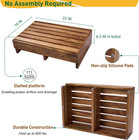 Acacia Wood Step Platform  25 X 16 X 6 5 Inch Outdoor One Step Stool