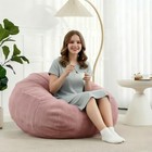 Bean Bag Chair With Corduroy Cover And Memory Foam Filled For Adults 3ft Pink