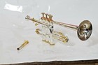 Bb a Piccolo Trumpet 4-valve Silver Gold Finish Brass Horn With Mouthpiece Case