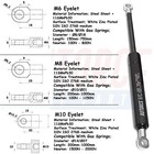 Universal Gas Strut Heavy Lid Support 150mm-1000mm 100n-2000n With Eyelet Head