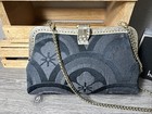 Yryhyna Handmade Mongolian Brand Black Print Clutch Crossbody Handbag Euc-mint