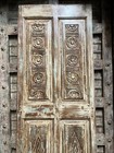 Authentic Antique Carved Door Reclaimed Wood Floral Single Barn Door 80x26