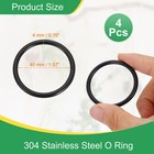 1 6  Metal O Ring  4pcs Seamless 304 Stainless Steel Rings Black 4mm X 40mm