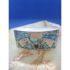 Vintage Rss Mexico 925 Sterling Silver Horse Belt Buckle Turquoise Garnet 46g