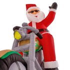 Christmas Masters 6ft Inflatable Santa Claus Riding A Motorcycle Yard Decoration