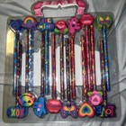 Vintage Lisa Frank Set Of 30 Valentine Pencils With Cool Eraser Toppers  New