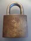 Vintage Eagle Brass Padlock Lock With Original Key Terryville Conn  Usa