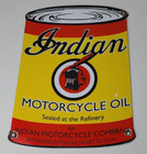 Vintage Indian Motorcycle Sign - Porcelain Gas Pump Oil Quart Can Sign