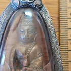Rare Thai Buddha Amulet Phra Kring  Set In Old Antique Silver Case