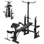 900lbs 7 In 1 Olympic Weight Bench Set W Squat Rack Leg Extension Preacher Curl