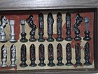 Vtg Chess Set Pure Pewter By American Pewter Company In Box With Board Rare 