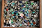 Turquoise   Mix Gemstone 925 Sterling Silver Plated 50pcs Wholesale Pendants Lot