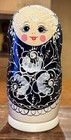 Vintage Russian Nesting Dolls 5 Piece Set - Gzhel Style Hand Painted