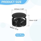 10pcs Round Cord Locks  4mm Metal Double Hole Spring Toggle Stopper  Matte Black