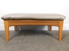 Oversized Danish Modern Ottoman Footstool Tan Padded Foot Rest Bench 31 w Modern