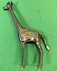Vintage Brass Giraffe With Gold Accents Mid Century Modern Stands 6 5  Tall