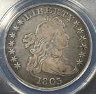 1803 Draped Bust Silver Dollar  1 Coin Anacs Fine F12 Detail Countermark
