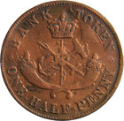 Bank Of Upper Canada 1852 1 2 Penny Token   05553 