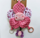 Dreamgro Pink Flower Activity Buddy Lovey Plush Stroller Toy Rattle Crinkle