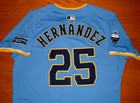 Milwaukee Brewers Elieser Hernandez Game Worn Used City Connect Jersey Marlins