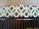 Vtg  Large Ornate Faux Tortoise Shell Hair Comb 4  X 5 5    Rhinestones   Pearls