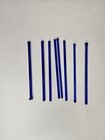 Lot Of 8 Var  Vintage Cobalt Blue Glass Swizzle Sticks Cocktail Stirrers Barware