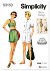 Simplicity 3150 Vintage Retro 1940s Bra Jacket Shorts Pattern 2825 Reissue 14-22