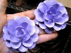 Two Large Metal Lilac Roses  Flowers For Accents  Embellishments  Crafting  Art