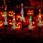 Halloween Decorations  5 Pack Tabletop Candle Lights With Skeleton Ghost Hand   