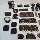 Antique 1920s Radio Parts Including Tube Sockets Phone Jacks Volt Meter   More
