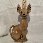 Chihuahua Dog Figurine Ceramic Black And Tan Raised Right Paw