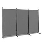 6 Ft 3-panel Room Divider  102 8 In Wide Foldable Polyester Fabric Carbon Gray