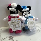 Mickey Minnie Xmas Plush Badge 2017 Tokyo Disneyland Sea  Mib  Cute