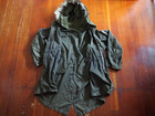 Vtg 40s M-48 Fishtail Parka Shell Coyote Fur Liner Hood Jacket Distress Men M